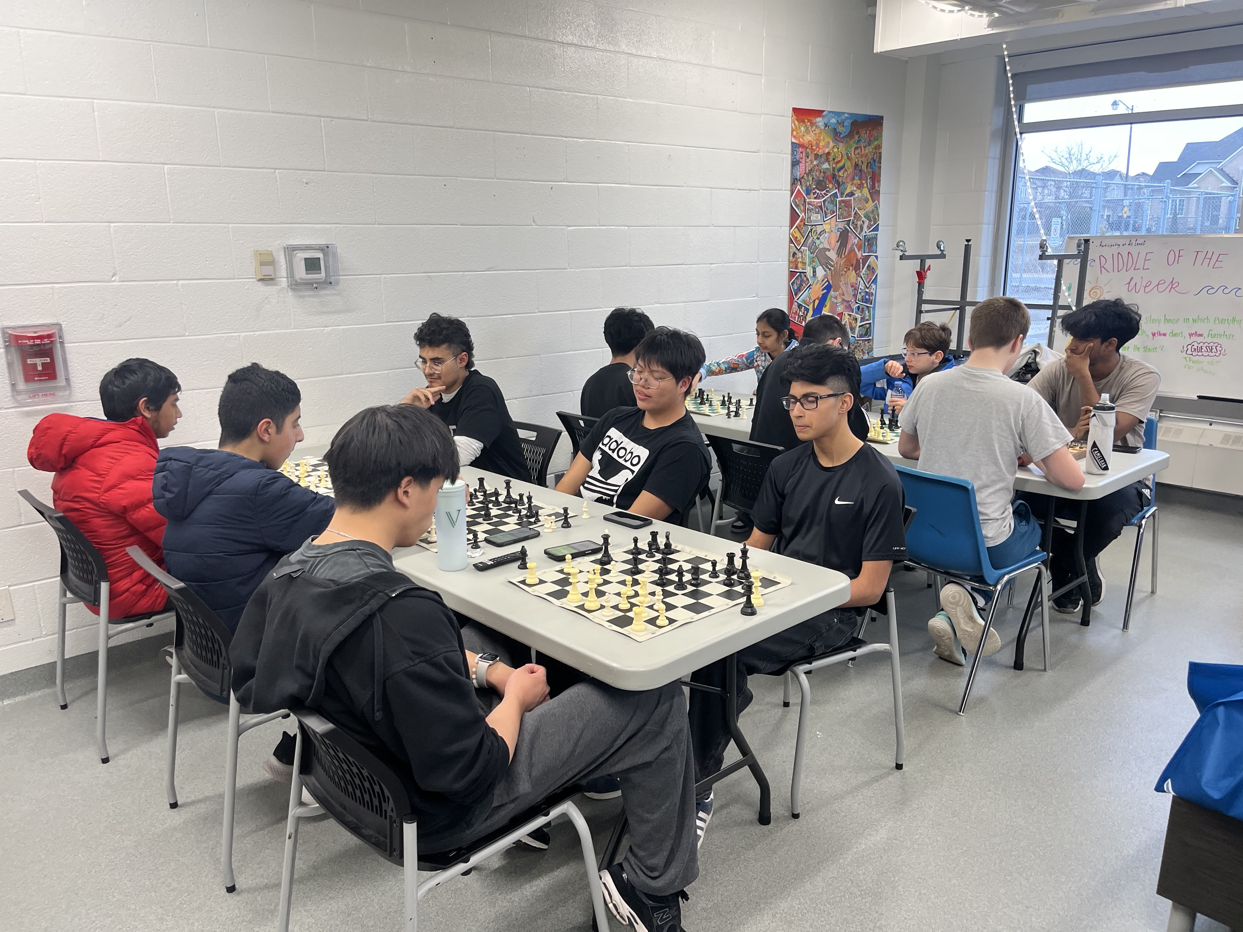 A wide shot of our high school chess tournament
